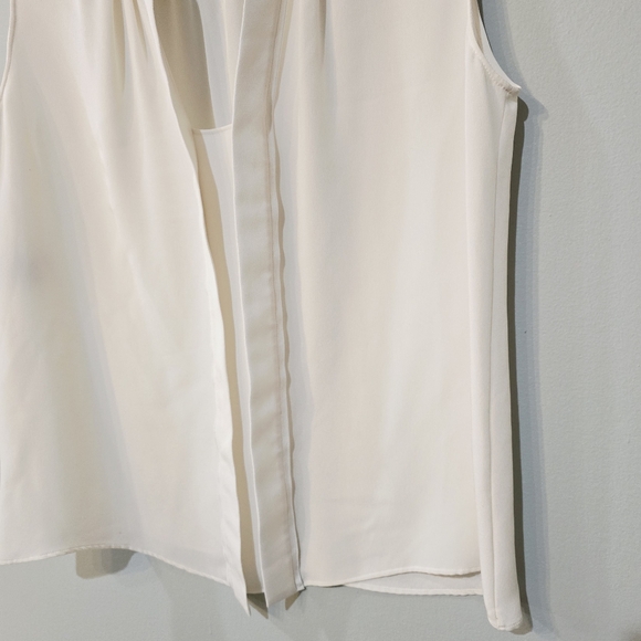 Derek Lam Ivory Silk Sleeveless Blouse | 100% Silk - Picture 4 of 8